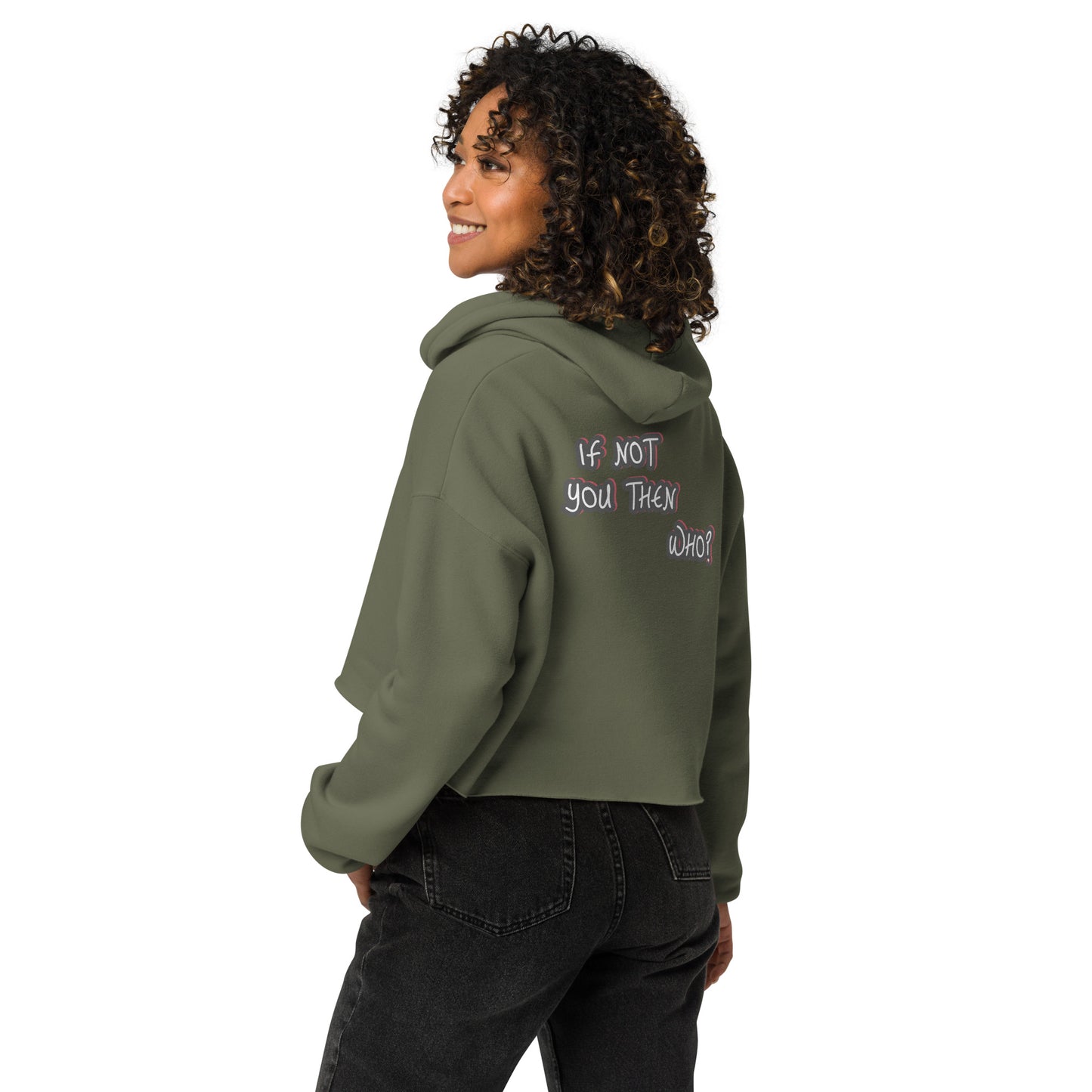 If Not You Then Who? MNS Embroidered Cropped Hoodie