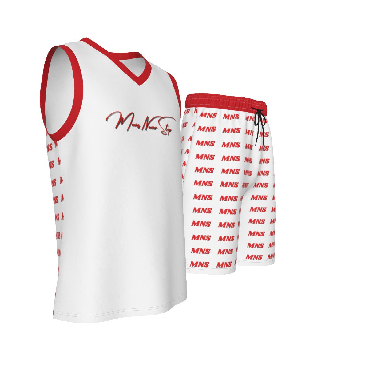 MNS Men's V Neck Basketball Short Set