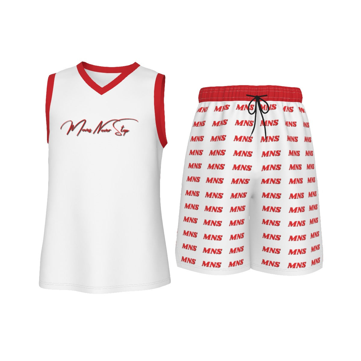 MNS Men's V Neck Basketball Short Set